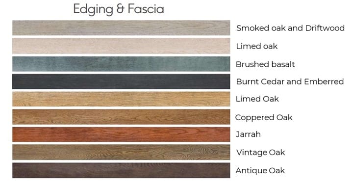 Millboard edging and fascia colours
