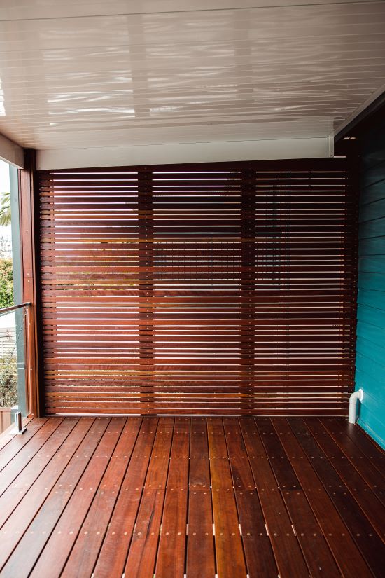 Spotted gum deck and privacy screen