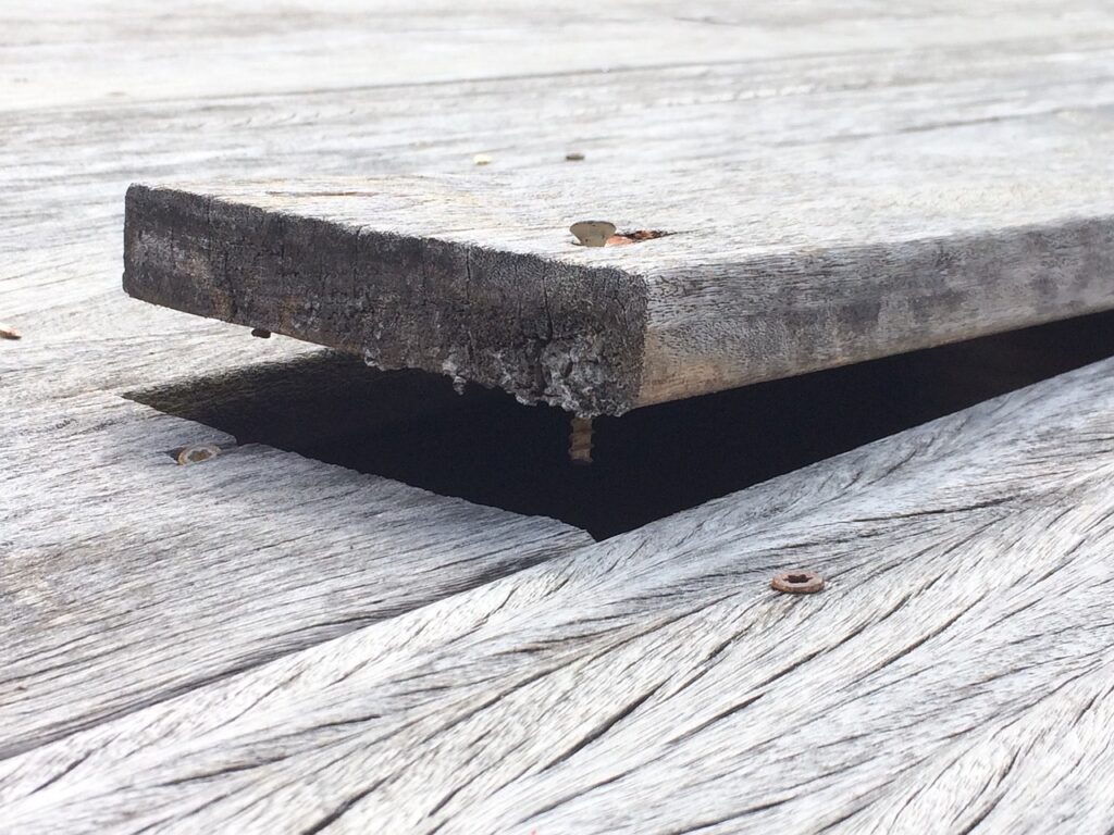 Deck boards that were not oiled properly