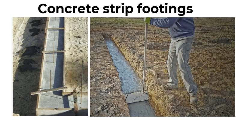 Concrete strip footings
