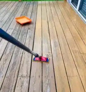 Cleaning a deck