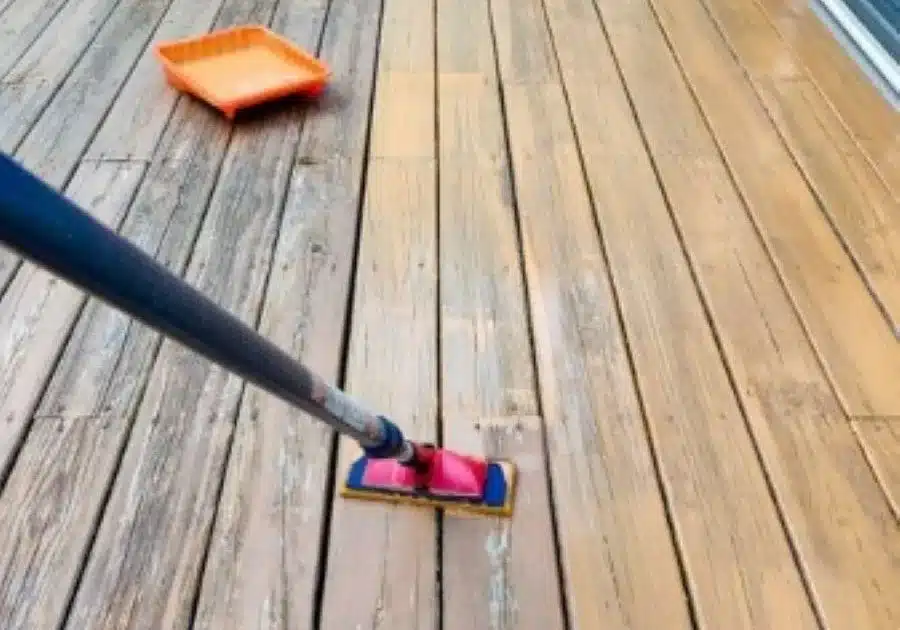 Oiling a timber deck