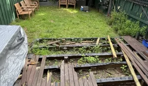 Rotten timber deck