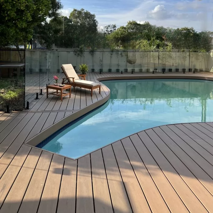 Trex Lineage Jasper decking for a pool