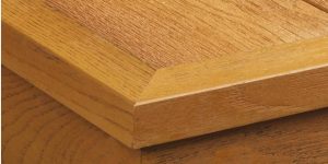 Bullnose square edge boards are used to frame the deck